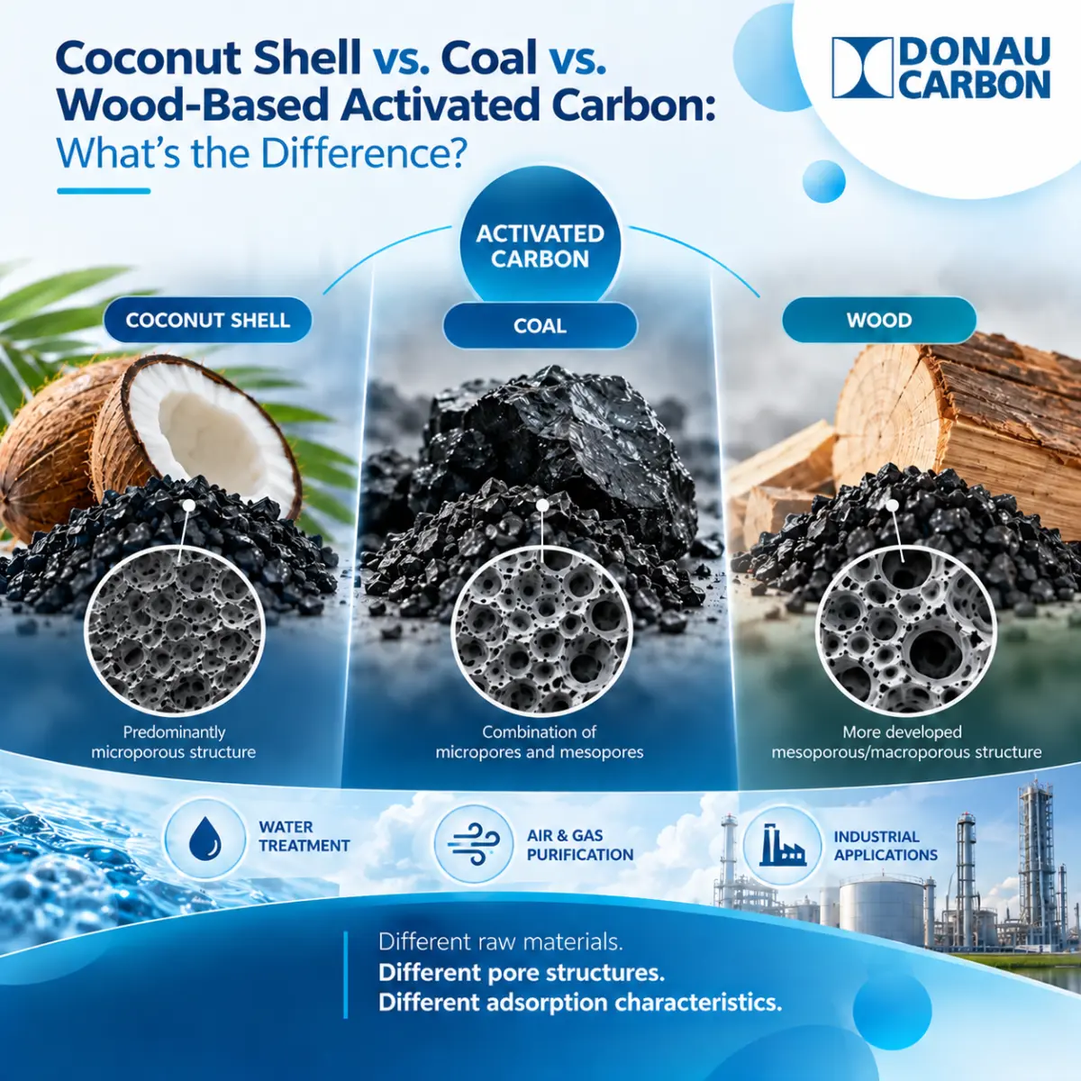 Coconut Shell vs Coal vs Wood Activated Carbon: Which One Is Right for Your Application?